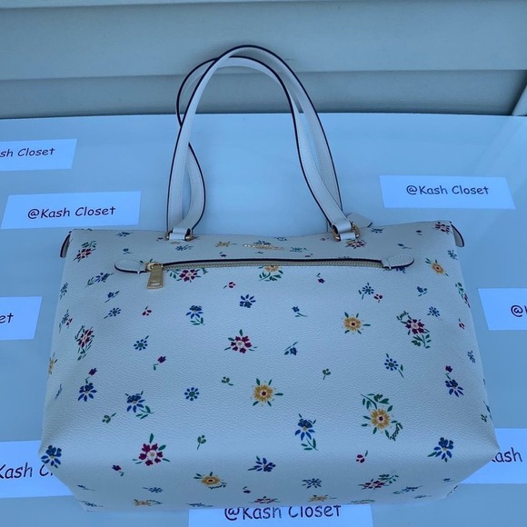 Coach Tote Purse Gallery Wildflower Printed Large Tote Chalk Multi - Picture 8 of 12